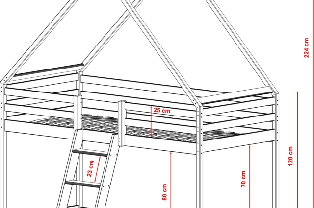 Kinderbett, Etagenbett, Hausbett Moon - Kubuk Moebel Kinderbett, Etagenbett, Hausbett Moon - Kubuk Moebel