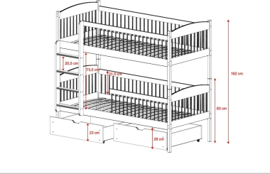 Etagenbett, Kinderbett WERA - Kubuk Moebel