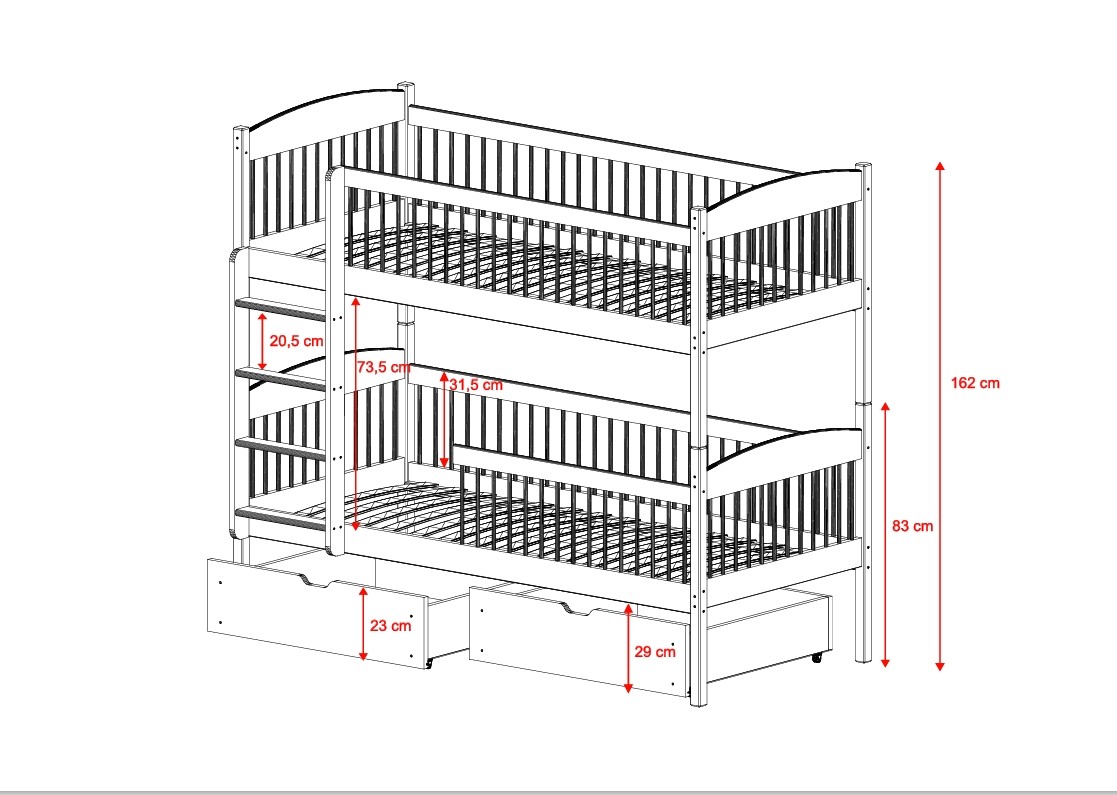 Etagenbett, Kinderbett WERA - Kubuk Moebel