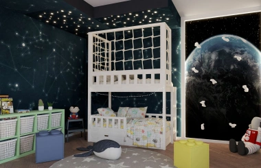 Etagenbett, Kinderbett RICO mit Leiter und Schnurnetz - Kubuk Moebel Etagenbett, Kinderbett RICO mit Leiter und Schnurnetz - Kubuk Moebel