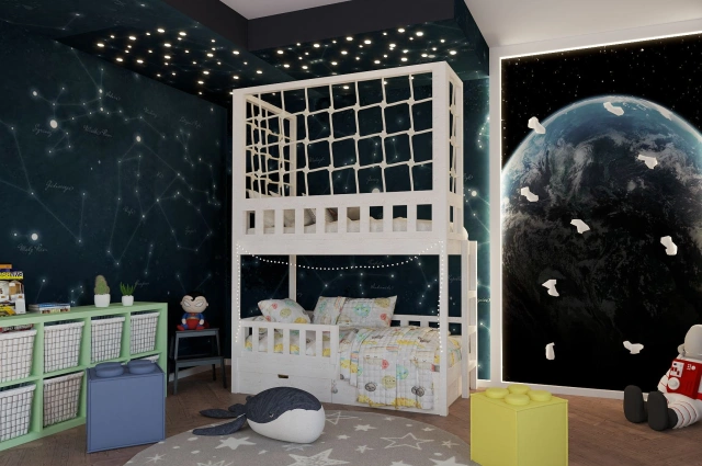 Etagenbett, Kinderbett RICO mit Leiter und Schnurnetz - Kubuk Moebel Etagenbett, Kinderbett RICO mit Leiter und Schnurnetz - Kubuk Moebel