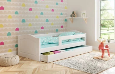 Einzelbett, Ausziehbett, Kinderbett aus massivem Fichtenholz STERN - Kubuk Moebel