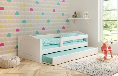 Einzelbett, Ausziehbett, Kinderbett aus massivem Fichtenholz STERN - Kubuk Moebel Einzelbett, Ausziehbett, Kinderbett aus massivem Fichtenholz STERN - Kubuk Moebel