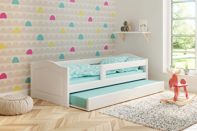 Einzelbett, Ausziehbett, Kinderbett aus massivem Fichtenholz STERN - Kubuk Moebel Einzelbett, Ausziehbett, Kinderbett aus massivem Fichtenholz STERN - Kubuk Moebel