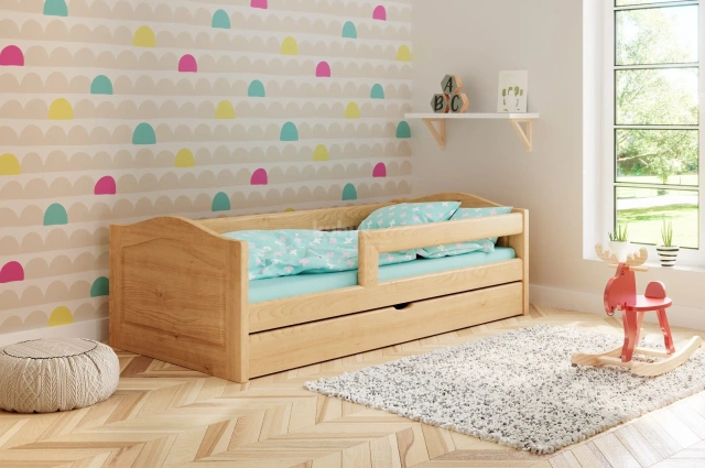 Einzelbett, Ausziehbett, Kinderbett aus massivem Fichtenholz STERN - Kubuk Moebel Einzelbett, Ausziehbett, Kinderbett aus massivem Fichtenholz STERN - Kubuk Moebel