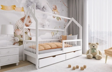 Hausbett, Kinderbett, Einzelbett OSKAR - Kubuk Moebel