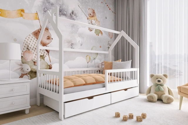 Hausbett, Kinderbett, Einzelbett OSKAR - Kubuk Moebel