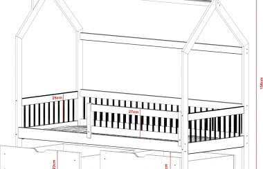 Hausbett, Kinderbett, Einzelbett OSKAR - Kubuk Moebel