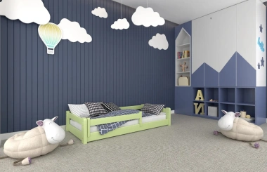 Einzelbett, Kinderbett MINI mit Bettgitter - Kubuk Moebel