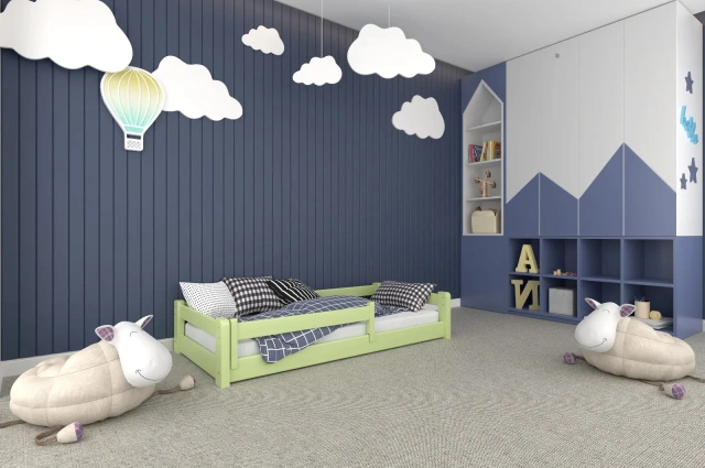 Einzelbett, Kinderbett MINI mit Bettgitter - Kubuk Moebel