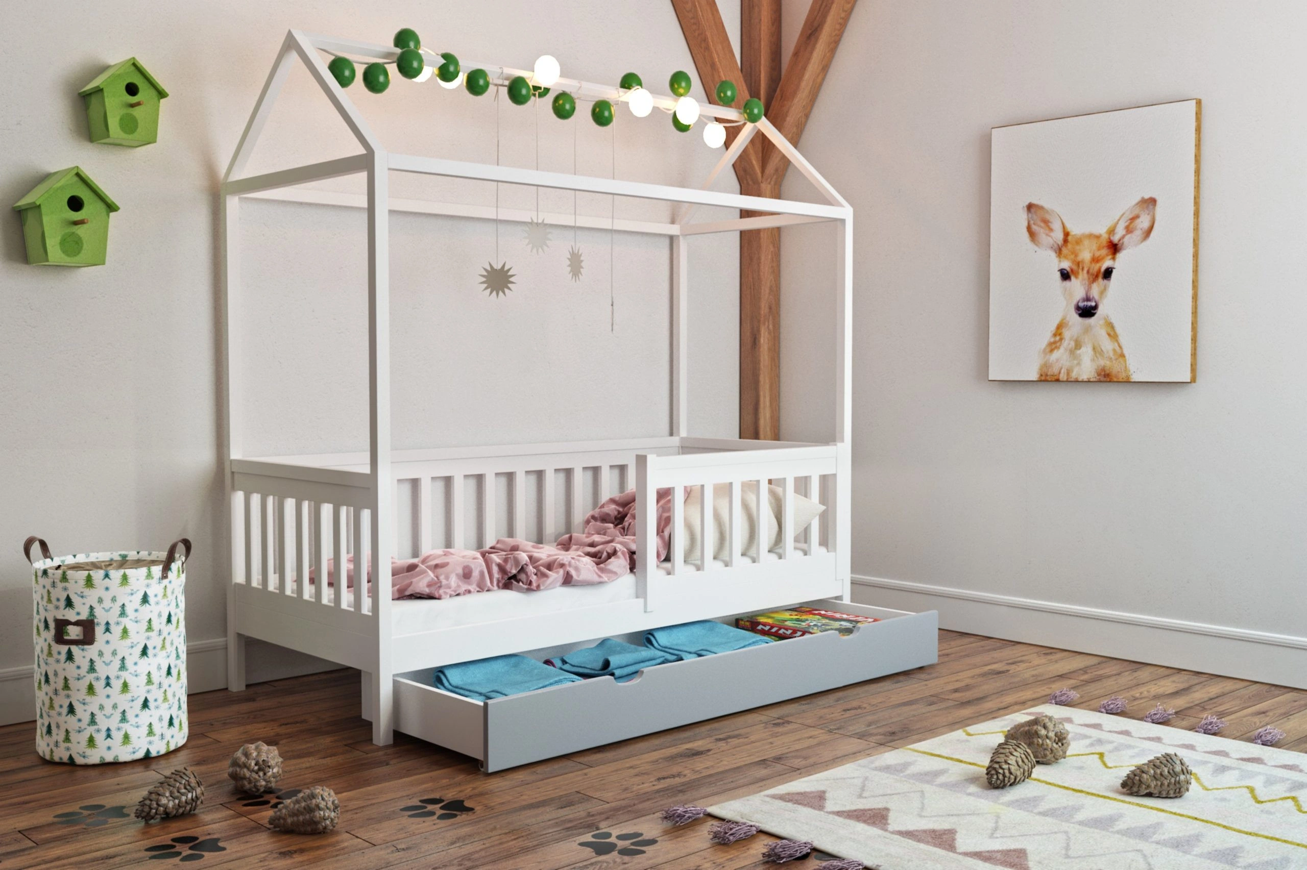 Einzelbett, Kinderbett DOMEL mit Schublade - Kubuk Moebel