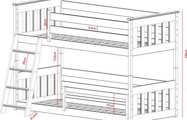 Etagenbett, Kinderbett KEVIN - Kubuk Moebel