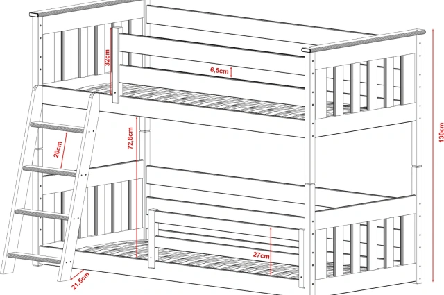 Etagenbett, Kinderbett KEVIN - Kubuk Moebel