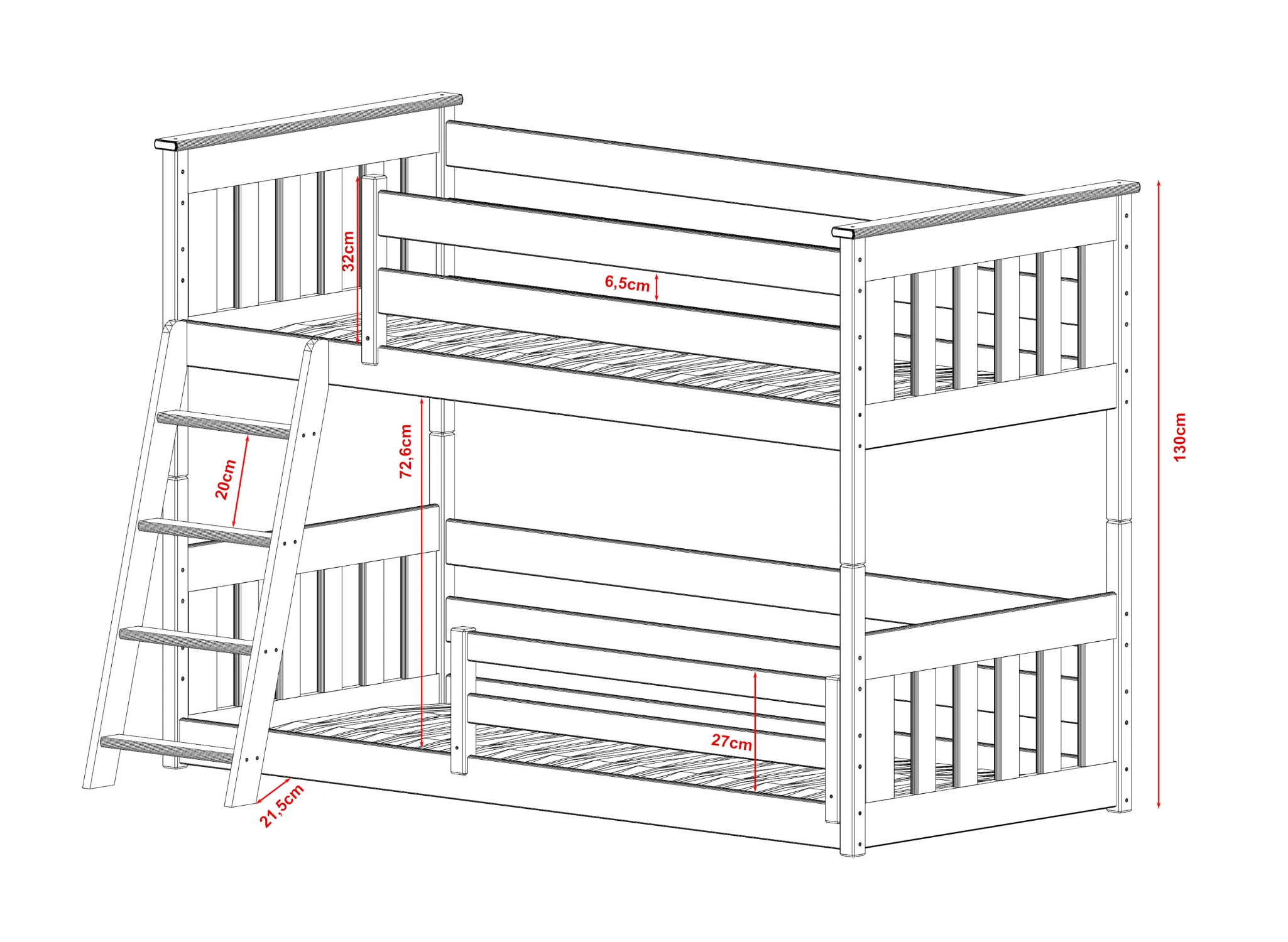 Etagenbett, Kinderbett KEVIN - Kubuk Moebel