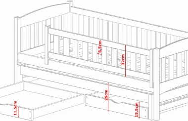 Ausziehbett, Kinderbett, Doppelbett AMELA - Kubuk Moebel Ausziehbett, Kinderbett, Doppelbett AMELA - Kubuk Moebel