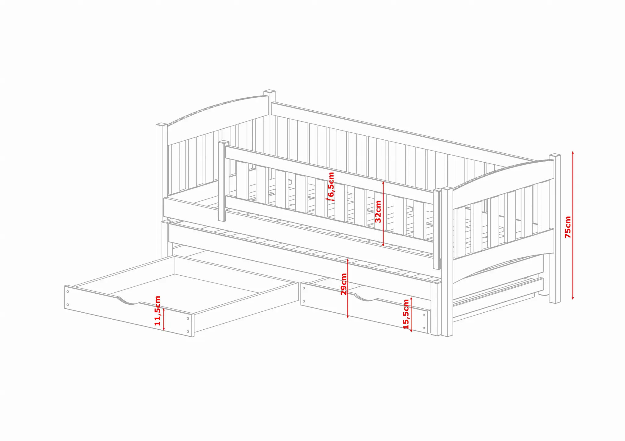 Ausziehbett, Kinderbett, Doppelbett AMELA - Kubuk Moebel Ausziehbett, Kinderbett, Doppelbett AMELA - Kubuk Moebel