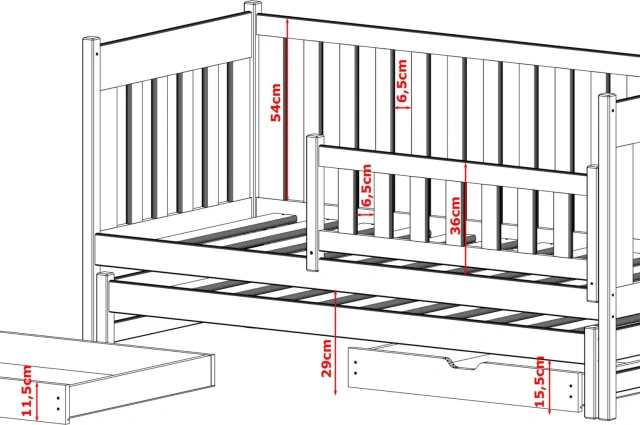 Ausziehbett, Kinderbett, Doppelbett KAYA - Kubuk Moebel Ausziehbett, Kinderbett, Doppelbett KAYA - Kubuk Moebel