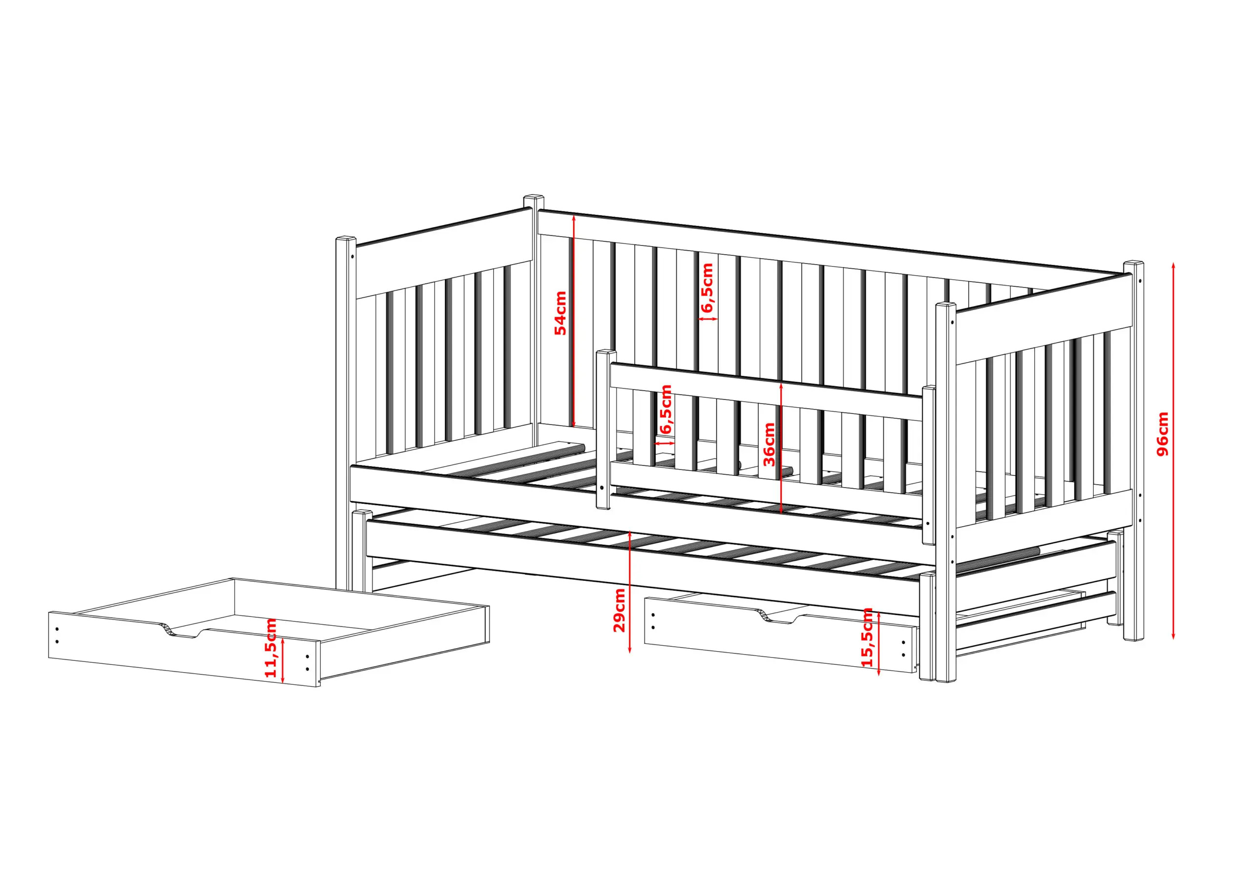 Ausziehbett, Kinderbett, Doppelbett KAYA - Kubuk Moebel Ausziehbett, Kinderbett, Doppelbett KAYA - Kubuk Moebel