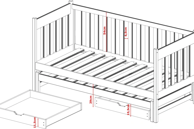 Ausziehbett, Kinderbett, Doppelbett KAYA - Kubuk Moebel Ausziehbett, Kinderbett, Doppelbett KAYA - Kubuk Moebel