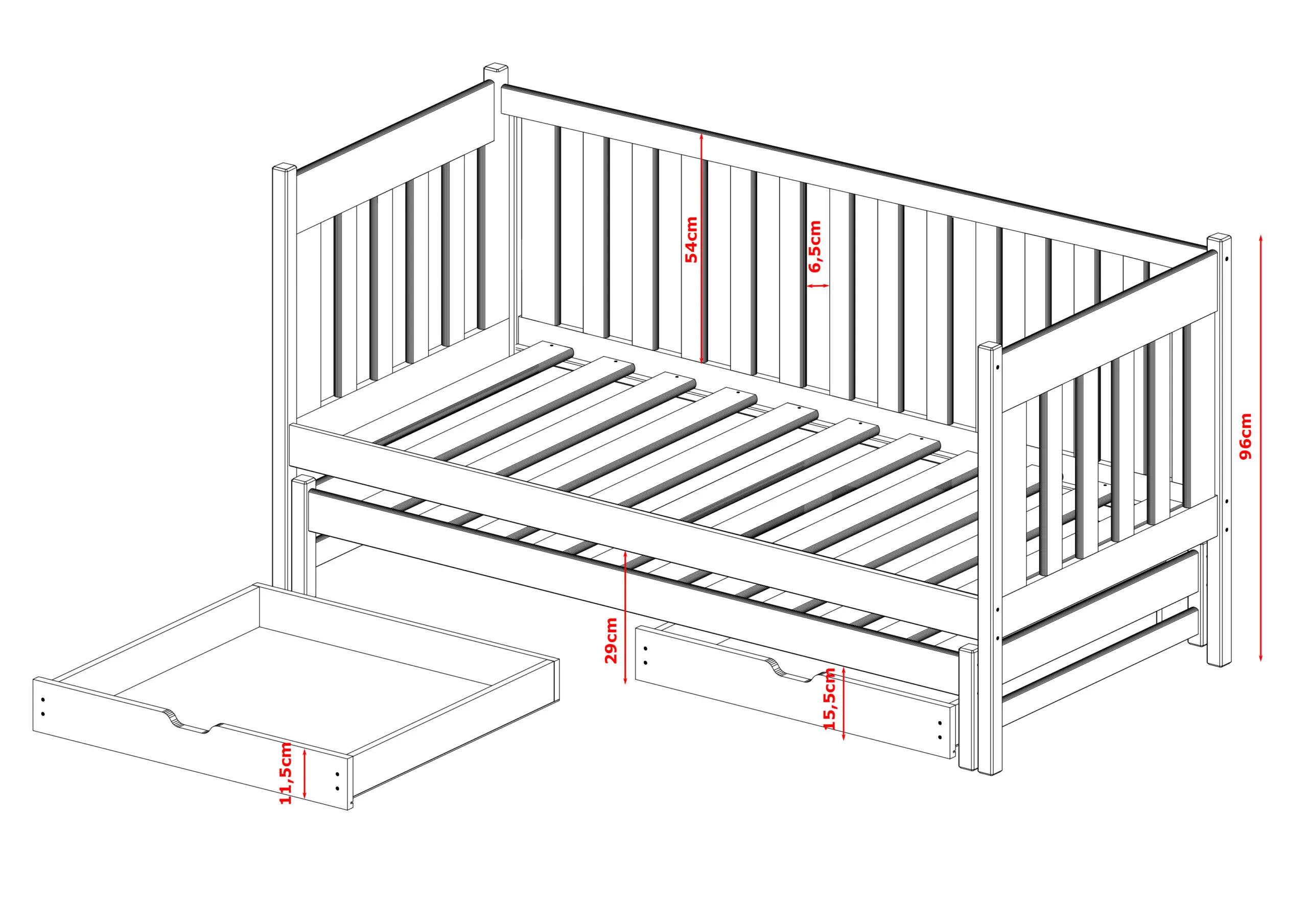 Ausziehbett, Kinderbett, Doppelbett KAYA - Kubuk Moebel Ausziehbett, Kinderbett, Doppelbett KAYA - Kubuk Moebel