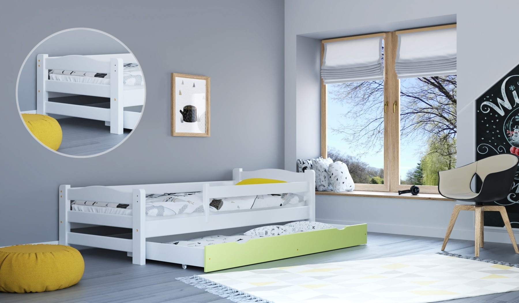 Einzelbett, Kinderbett MIDI - Kubuk Moebel