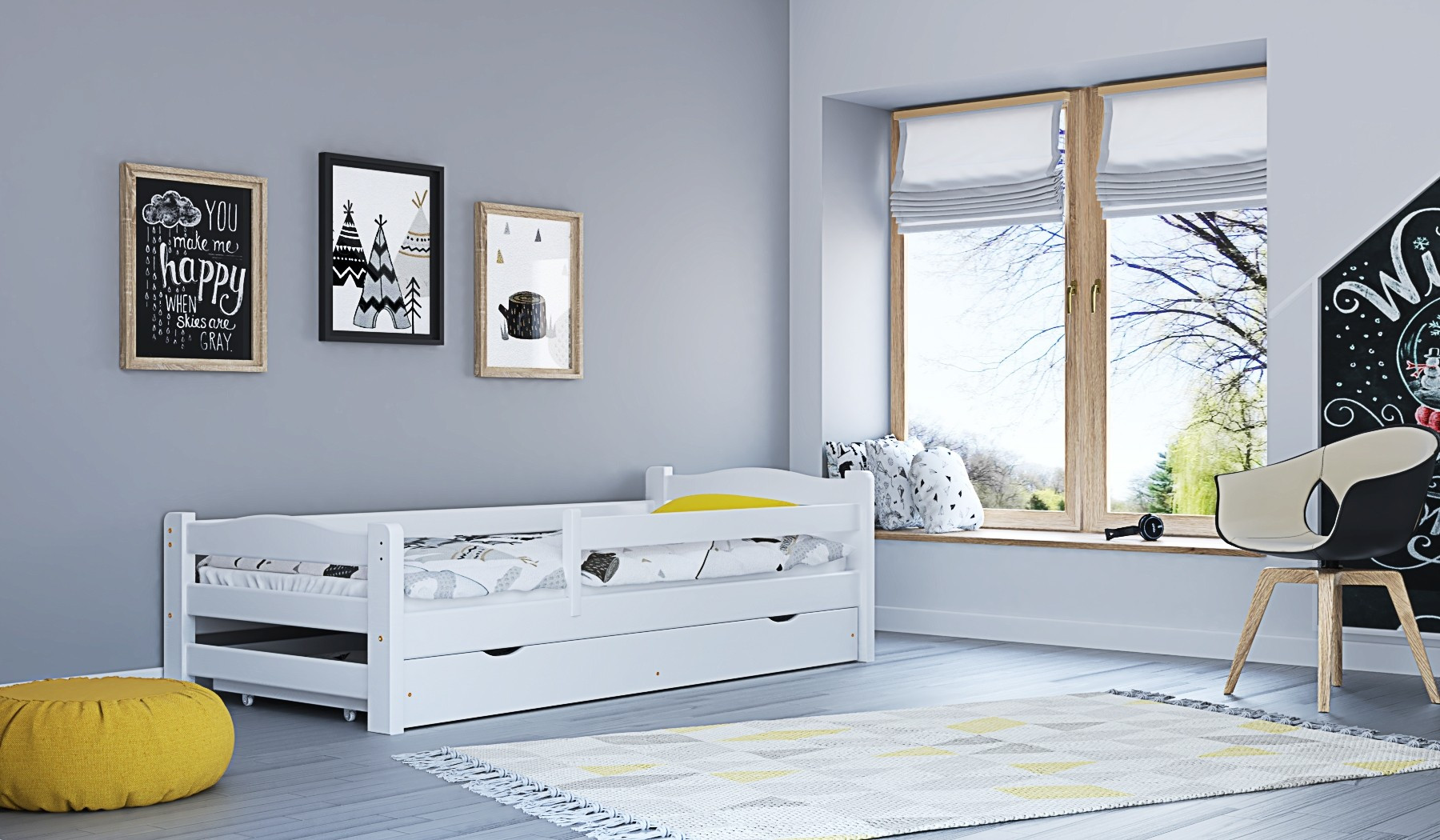 Einzelbett, Kinderbett MIDI - Kubuk Moebel