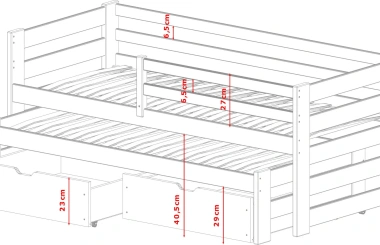 Ausziehbett, Kinderbett, Doppelbett KUBUS - Kubuk Moebel