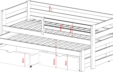 Ausziehbett, Doppelbett, Kinderbett SENSO - Kubuk Moebel