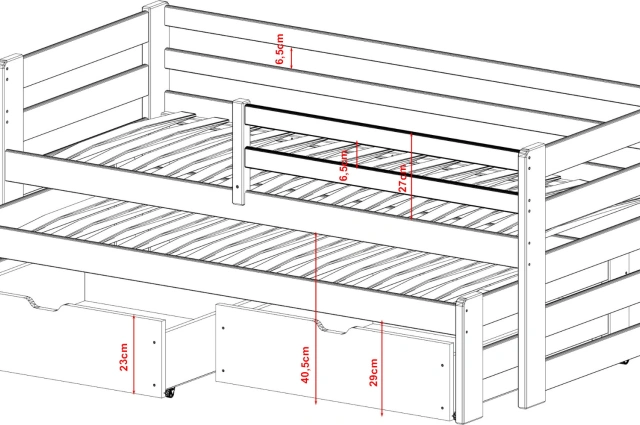 Ausziehbett, Doppelbett, Kinderbett SENSO - Kubuk Moebel