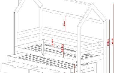 Hausbett, Kinderbett, Ausziehbett DISNEY - Kubuk Moebel