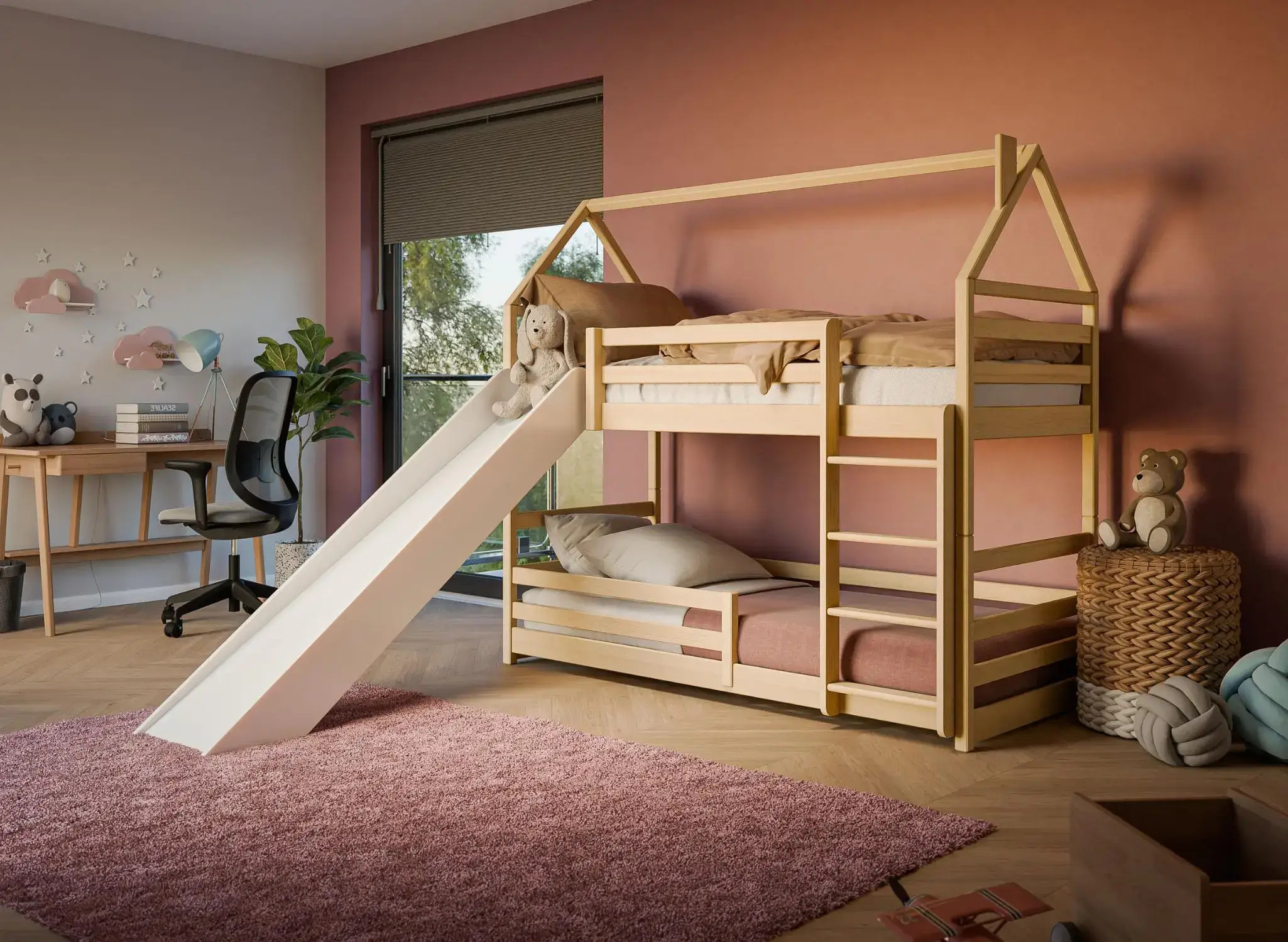 Etagenbett, Spielbett Play mit Rutsche - Kubuk Moebel