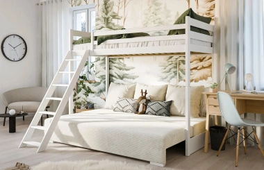 Hochbett, Kinderbett mit Schlafsofa SOFINO - Kubuk Moebel