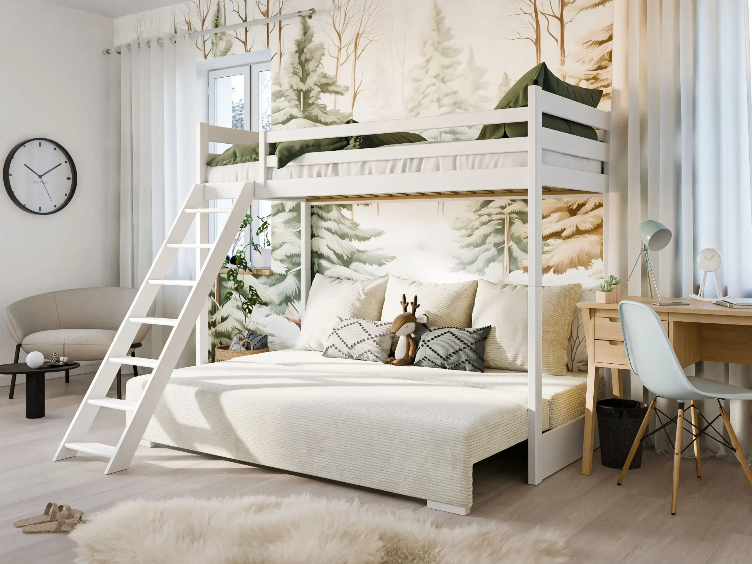 Hochbett, Kinderbett mit Schlafsofa SOFINO - Kubuk Moebel