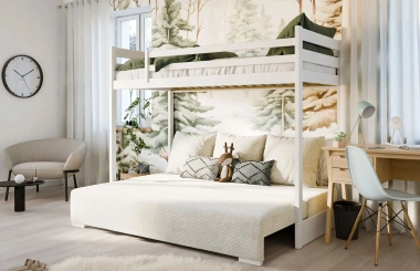 Hochbett, Kinderbett mit Schlafsofa SOFINO - Kubuk Moebel