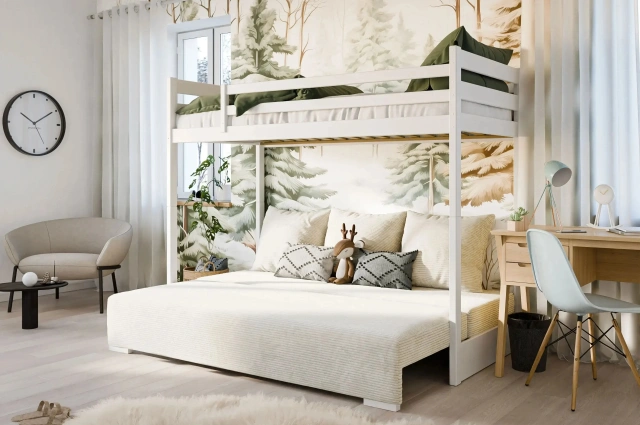 Hochbett, Kinderbett mit Schlafsofa SOFINO - Kubuk Moebel