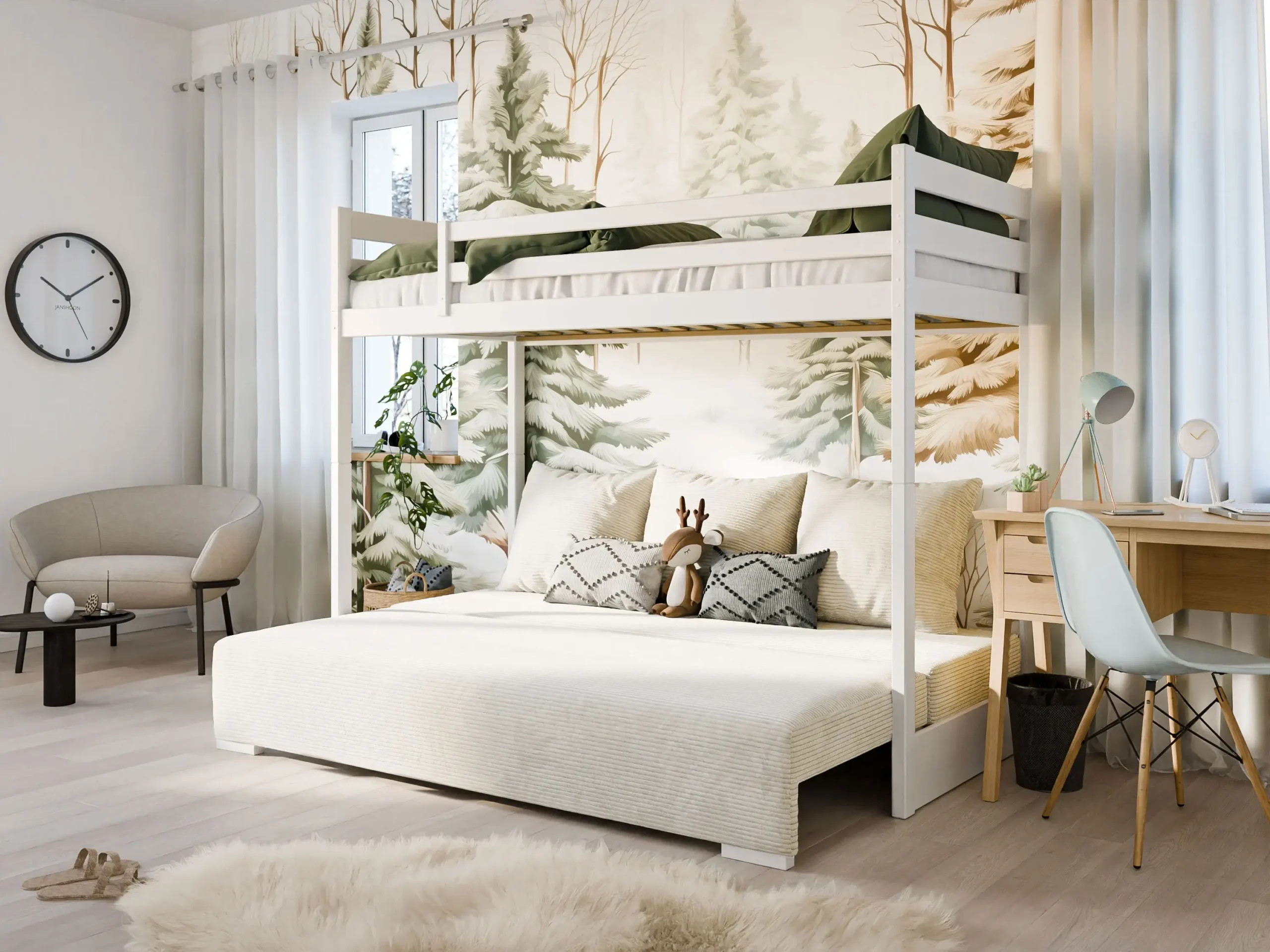 Hochbett, Kinderbett mit Schlafsofa SOFINO - Kubuk Moebel