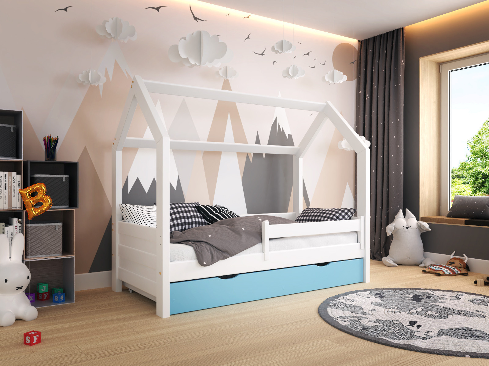 Einzelbett, Hausbett, Kinderbett MAXI HAUS - Kubuk Moebel