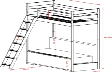 Hochbett, Kinderbett mit Schlafsofa SOFINO - Kubuk Moebel
