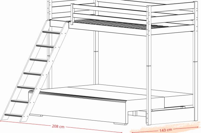 Hochbett, Kinderbett mit Schlafsofa SOFINO - Kubuk Moebel