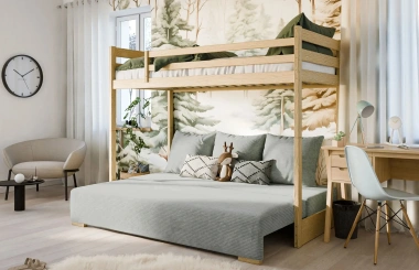 Hochbett, Kinderbett mit Schlafsofa SOFINO - Kubuk Moebel