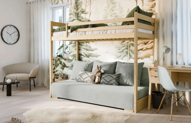 Hochbett, Kinderbett mit Schlafsofa SOFINO - Kubuk Moebel