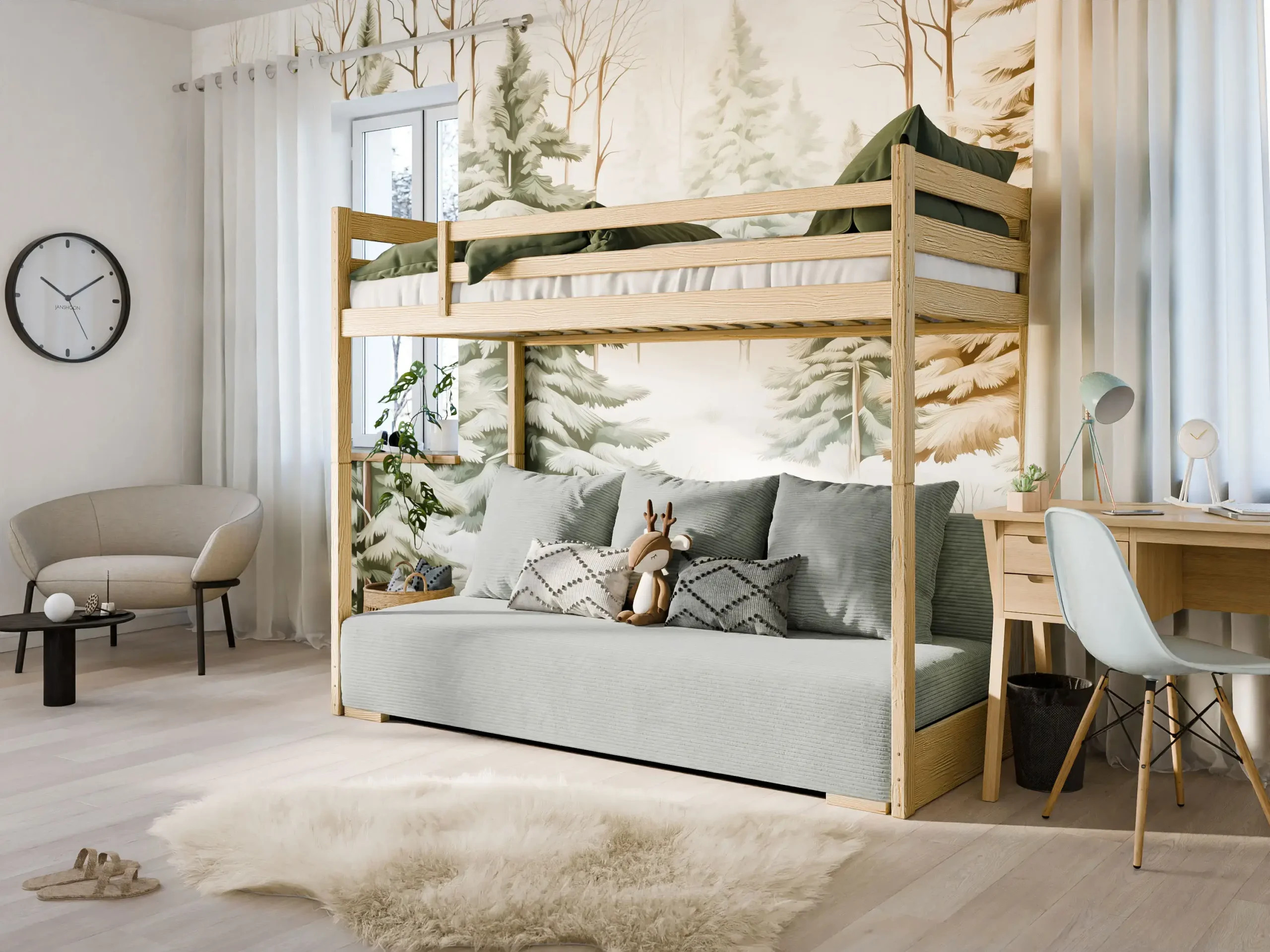 Hochbett, Kinderbett mit Schlafsofa SOFINO - Kubuk Moebel