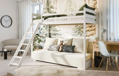 Hochbett, Kinderbett mit Schlafsofa SOFINO - Kubuk Moebel