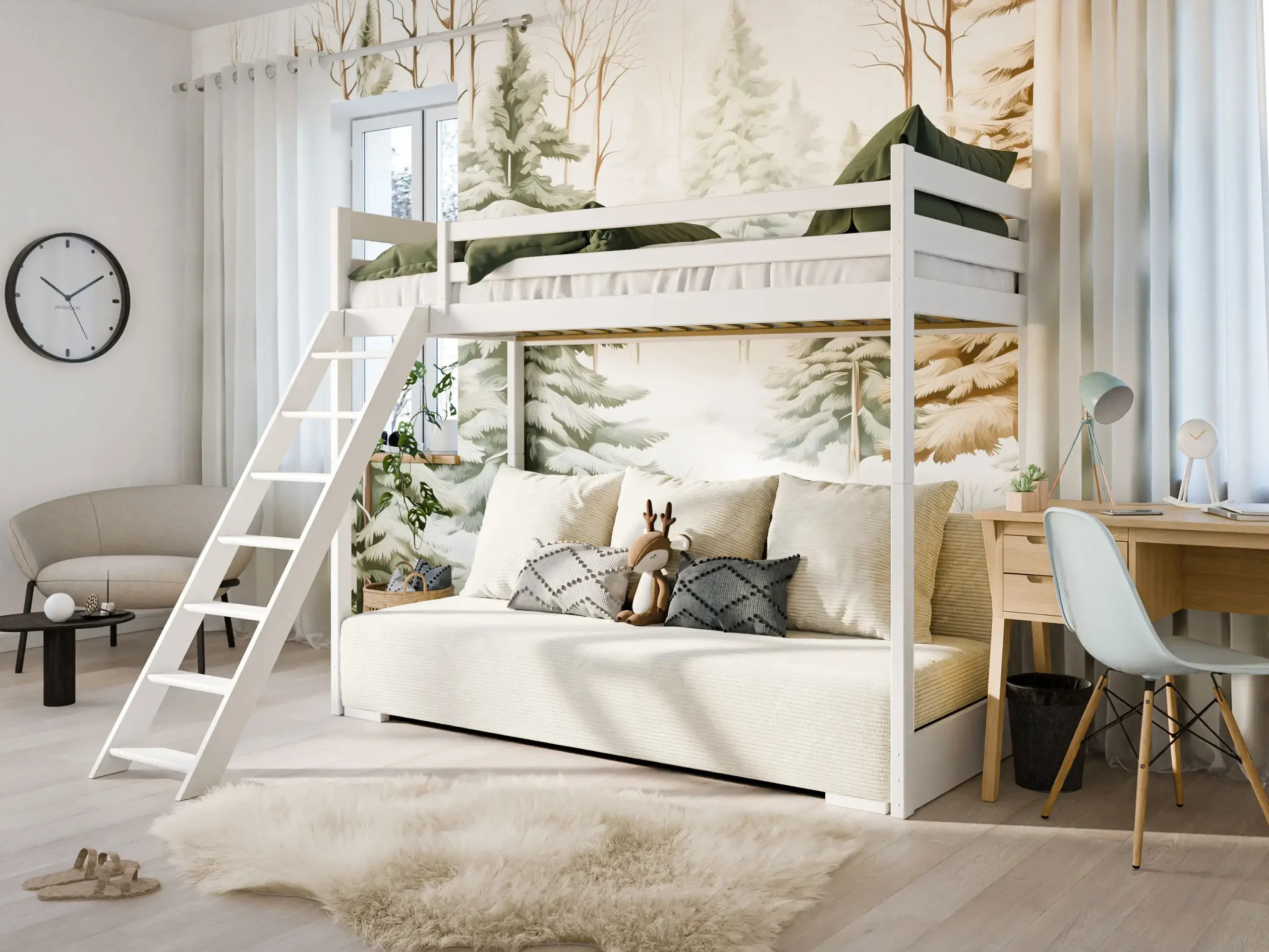 Hochbett, Kinderbett mit Schlafsofa SOFINO - Kubuk Moebel
