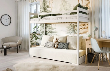 Hochbett, Kinderbett mit Schlafsofa SOFINO - Kubuk Moebel