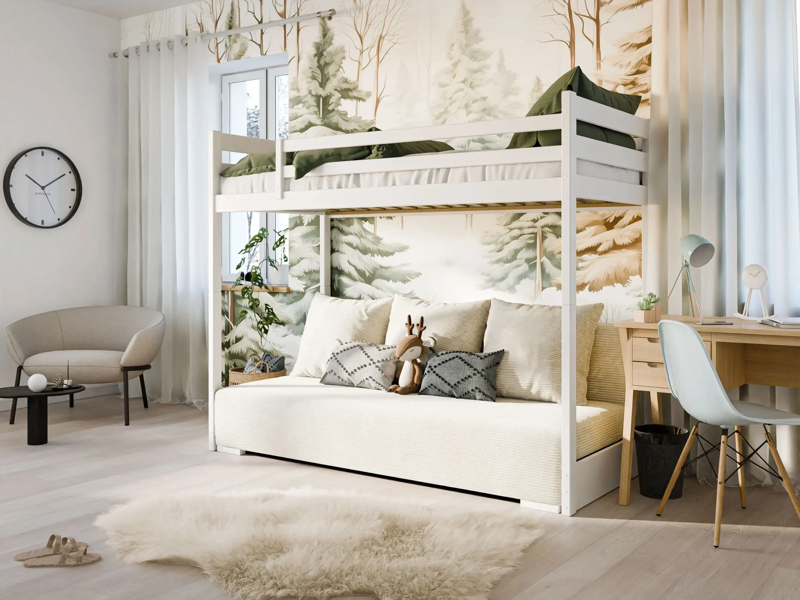 Hochbett, Kinderbett mit Schlafsofa SOFINO - Kubuk Moebel