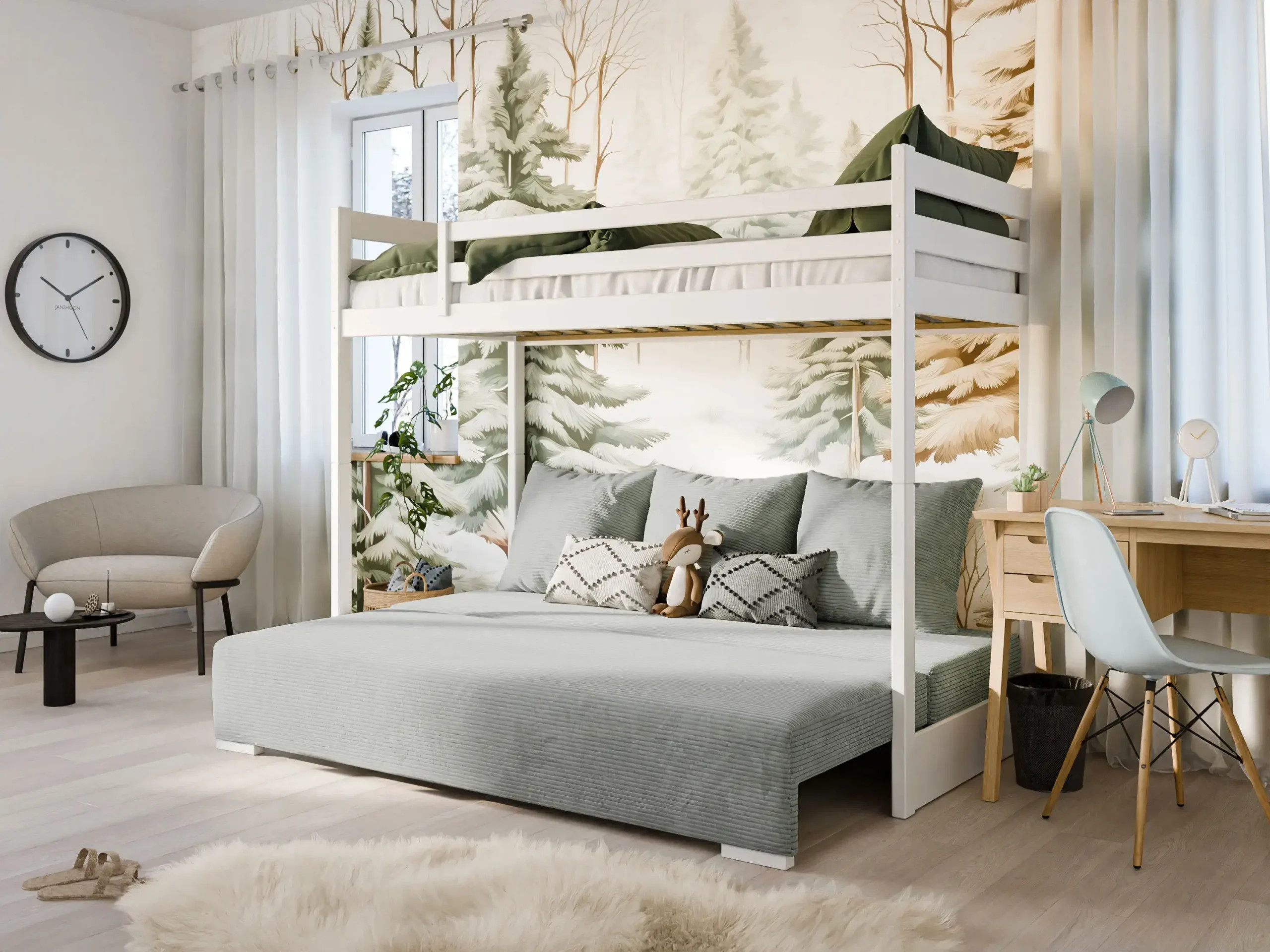 Hochbett, Kinderbett mit Schlafsofa SOFINO - Kubuk Moebel