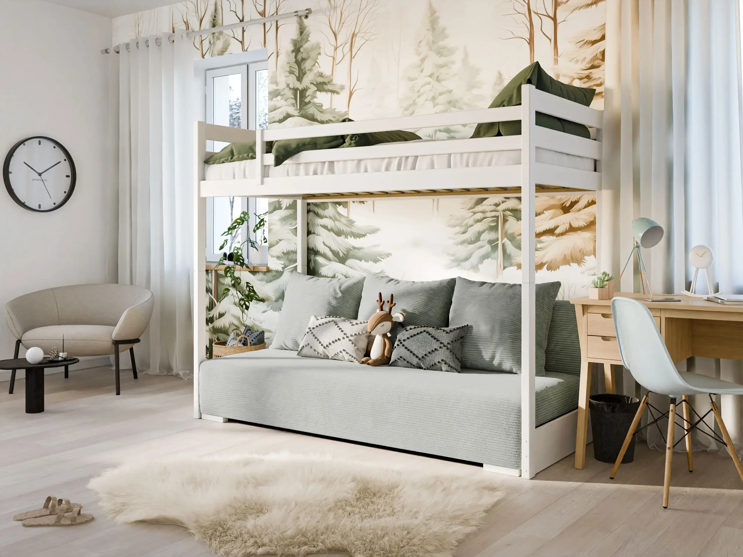 Hochbett, Kinderbett mit Schlafsofa SOFINO - Kubuk Moebel