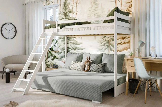 Hochbett, Kinderbett mit Schlafsofa SOFINO - Kubuk Moebel