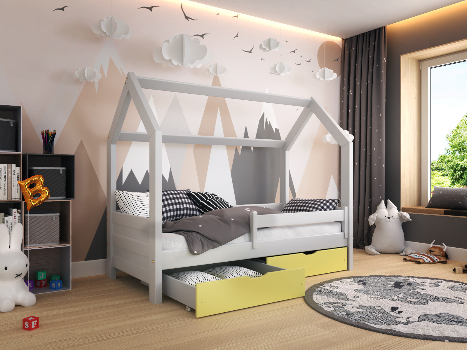 Einzelbett, Hausbett, Kinderbett MAXI HAUS - Kubuk Moebel